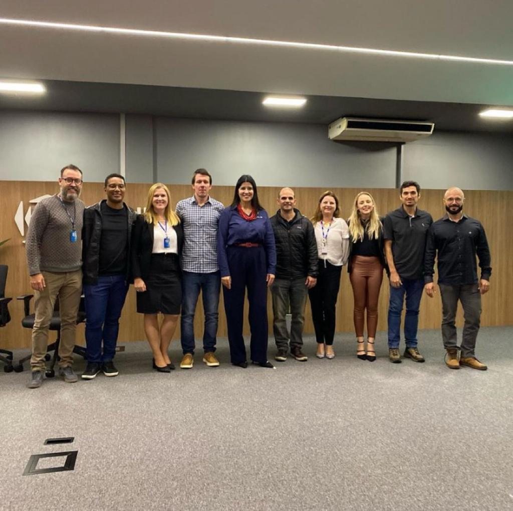 Representantes do CREA e da Univates, e os palestrantes